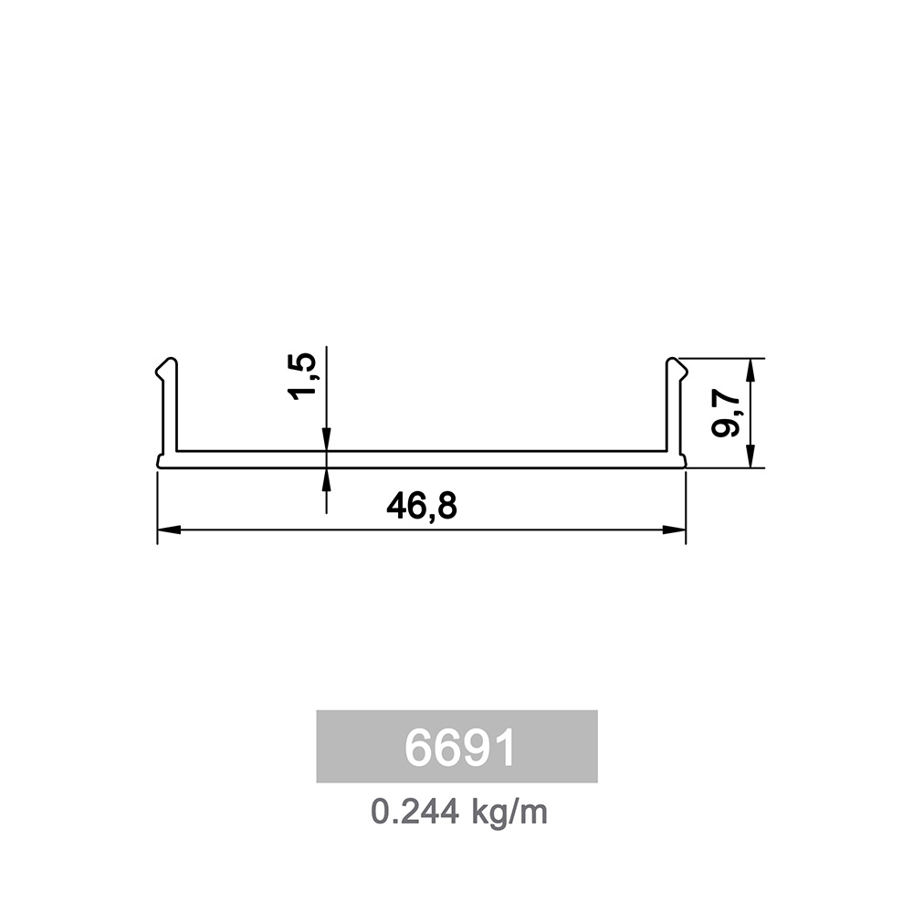 0.244 kg/m F 70 Bahçe Çit Profili