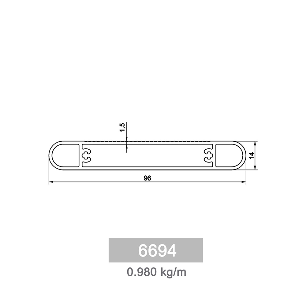 0.980 kg/m F 70 Garden Fence Profile