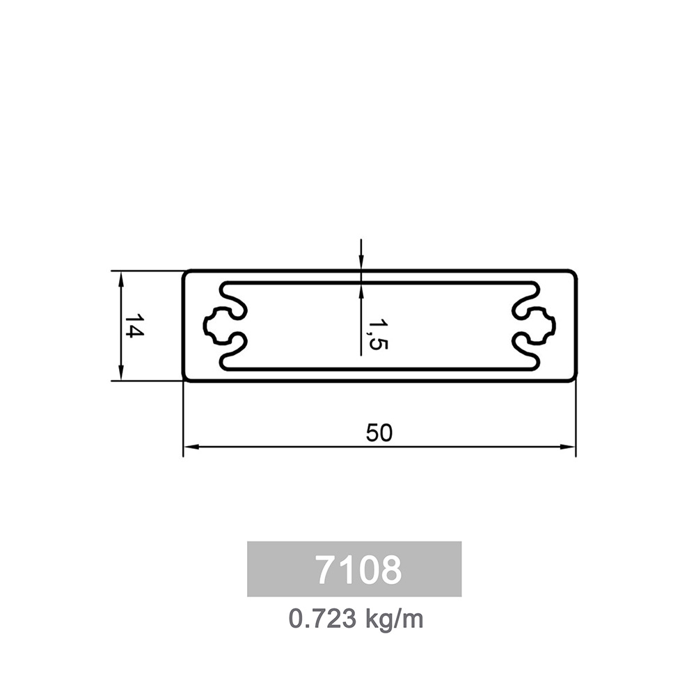 0.723 kg/m F 70 Garden Fence Profile