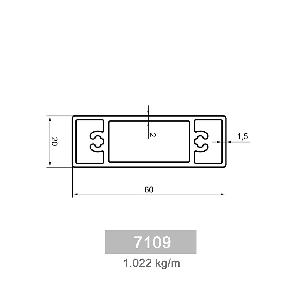 1.022 kg/m F 70 Garden Fence Profile