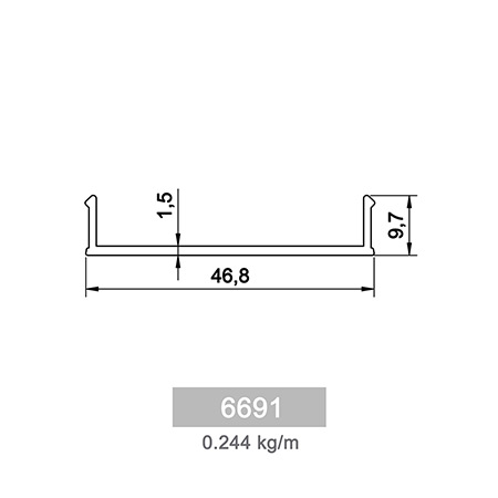 0.244 kg/m F 70 Bahçe Çit Profili