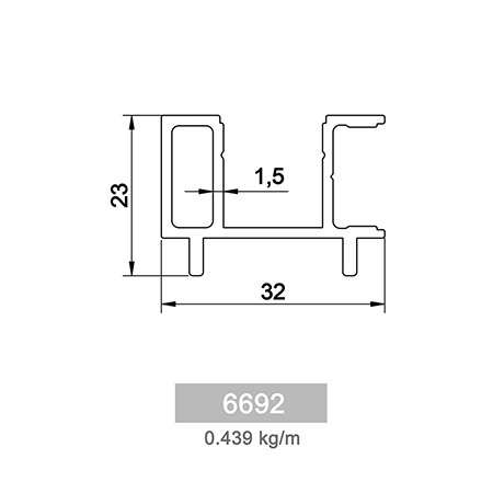 0.439 kg/m F 70 Garden Fence Profile