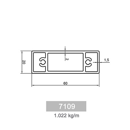 1.022 kg/m F 70 Bahçe Çit Profili